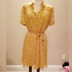 Retro Print Belted Dress